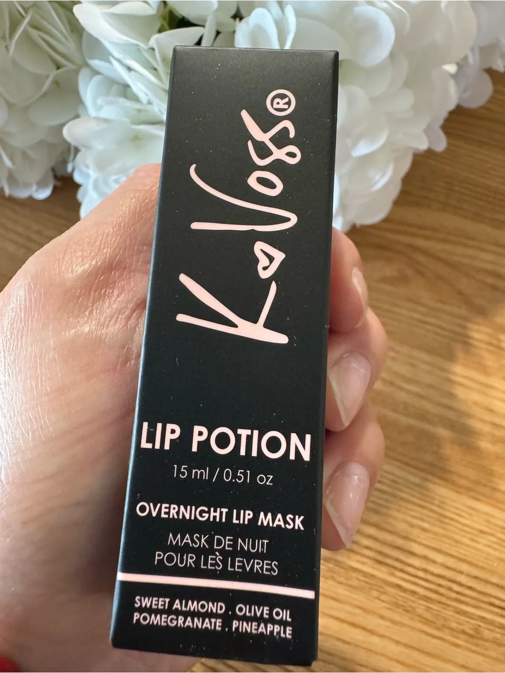 KVossNYC lip potion overnight lip mask sweet almond olive oil pomegranate